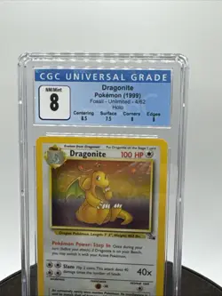 1999 Pokemon Fossil Holo #4 Dragonite CGC 8 NM MINT 4/62 - Image 2