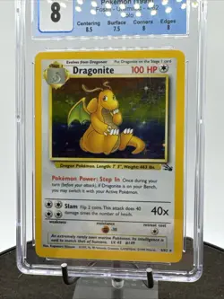 1999 Pokemon Fossil Holo #4 Dragonite CGC 8 NM MINT 4/62 - Image 4