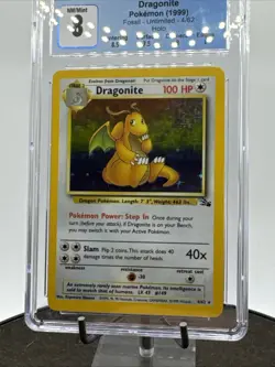 1999 Pokemon Fossil Holo #4 Dragonite CGC 8 NM MINT 4/62 - Image 5
