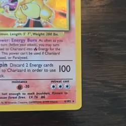 Charizard Base Set Holo Rare 4/102 Stage 2 Pokemon Card Wizards of the Coast - Image 3