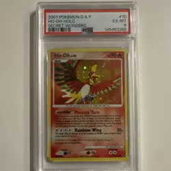 Pokemon Ho-Oh 10/132 Secret Wonders 2007 Holo Rare PSA 6 Card Stock English - Image 1