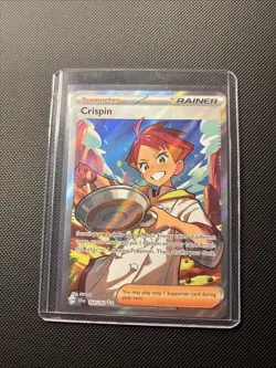 Pokemon Trainer Crispin TCG Full Art Holo Ultra Rare Card 164/142 NM Condition - Image 1