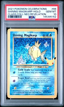 Shining Magikarp Holo 66 Celebrations Classic Collection Pokemon PSA 10 *152 - Image 1