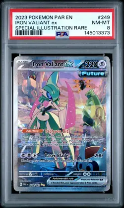 Iron Valiant EX 249/182 Special Illustration Rare Pokemon PSA 8 *373 - Image 1