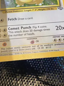 Poke mon TCG Kangaskhan Holo 5/64 Jungle Unlimited MP - Image 5