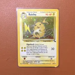 Pokemon Raichu 14/62 Fossil Holo Rare Unlimited English 1999 TCG Card - Image 1