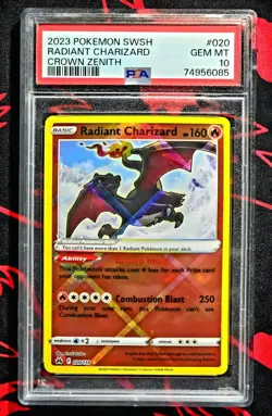 PSA 10 Radiant Charizard 020/159 Crown Zenith Holo Rare Pokemon Card GEM MINT - Image 1