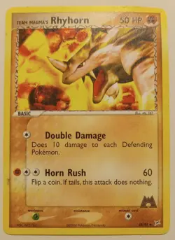 Rhyhorn Ex Uncommon 2004 Team Magma vs Team Aqua #38/95 Non Holo Pokemon Card - Image 1
