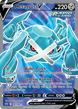Metagross V 181/198 Rare Ultra | Chilling Reign | Pokemon Card - Image 1