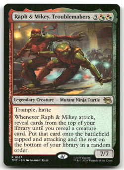 FOIL Raph & Mikey, Troublemakers #167 (NM) TMT Magic MTG - Image 1