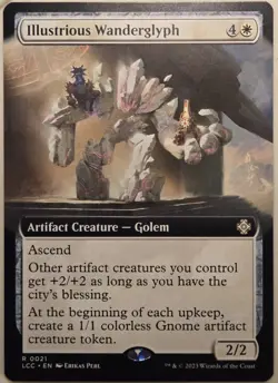 Illustrious Wanderglyph Ext Art Artifact Golem NM LCC #21 MTG Commander - Image 1