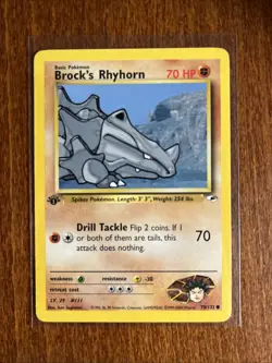 [LP] 2000 Pokemon Gym Heroes Brock's Rhyhorn 1st Edition #70/132 - Image 1
