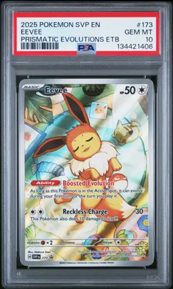 2025 POKEMON SVP EN-SV BLACK STAR PROMO #173 EEVEE PSA 10 - Image 1