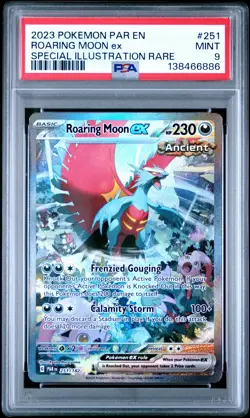Roaring Moon EX 251/182 Special Illustration Rare Pokemon PSA 9 *886 - Image 1