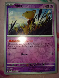 Pokemon Scarlet Violet Twilight Masquerade Abra Reverse Holo Card 80/167, MINT - Image 1
