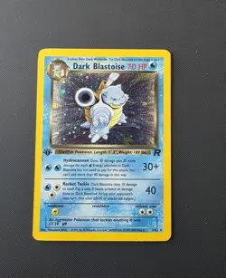 1st Edition Dark Blastoise 3/82 Team Rocket Holo Rare Pokemon Vintage WOTC - Image 2