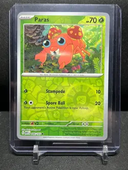 Paras 046/165 Reverse Holo Pokemon 2023 Scarlet Violet 151 NM English - Image 1
