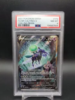 2021 Shadow Rider Calyrex V 172/198 Chilling Reign Alt Art PSA 8 Pokemon TCG - Image 1