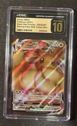 Pokemon Eevee VMAX Black Star Promo SWSH087 Gigantamax CGC Pristine 10 - Image 1