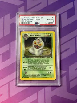 Pokemon Team Rocket 1st Edition Dark Arbok 2/82 PSA 8 - Image 1