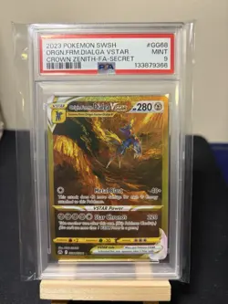 2023 POKEMON SWSH SECRET #GG68 FULL ART/ORIGIN FORME DIALGA VSTAR PSA 9 - Image 1
