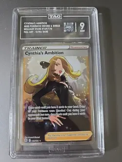 2022 Pokemon SWSH FA/CYNTHIA'S AMBITION BRILLIANT STARS GEM MT TAG 9 #169 - Image 1