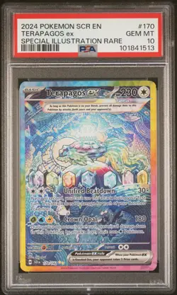 2024 POKEMON SCR EN-STELLAR CROWN SPECIAL ILLUSTRATION RARE TERAPAGOS EX PSA 10 - Image 1
