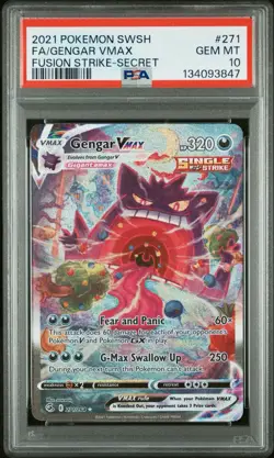 Pokemon Gengar VMAX Fusion Strike Secret Rare Full Alt Art #271 PSA 10 Gem Mint - Image 1