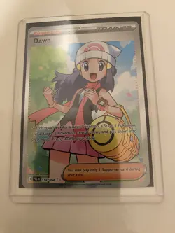 Dawn 118/094 Illustration Rare Pokemon Card w/ Sleeve and Top Loader - Image 1