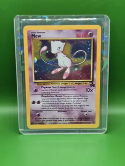 Pokemon TCG Mew 2000 WOTC Black Star Promo 9 Holo League Pokemon Card D Swirl - Image 1