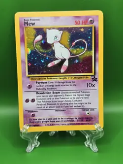 Pokemon TCG Mew 2000 WOTC Black Star Promo 9 Holo League Pokemon Card D Swirl - Image 2