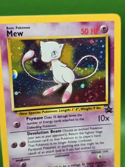 Pokemon TCG Mew 2000 WOTC Black Star Promo 9 Holo League Pokemon Card D Swirl - Image 4