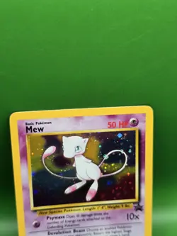 Pokemon TCG Mew 2000 WOTC Black Star Promo 9 Holo League Pokemon Card D Swirl - Image 5