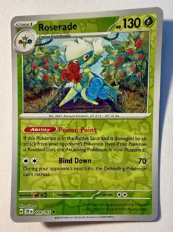Roserade - Reverse Holo - Temporal Forces TEF 009/162 Pokemon TCG Card - Image 1