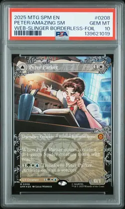 Amazing Spider-Man / Peter Parker #0208 2025 MTG SPM Borderless Foil • PSA 10 - Image 1