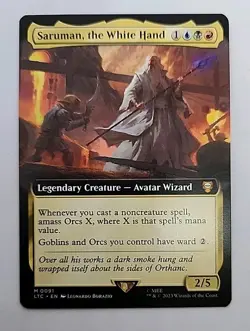 Saruman, the White Hand (Extended Art) Commander: the Lord of the Rings:... MTG - Image 1
