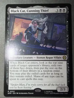 MTG Black Cat, Cunning Thief Marvel's Spider-Man Regular Rare NM - Image 1