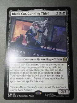 MTG Black Cat, Cunning Thief Marvel's Spider-Man Regular Rare NM - Image 2