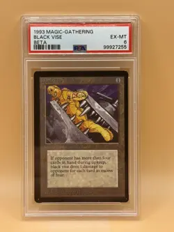 Black Vise MTG Beta Limited Edition (1993) PSA 6 EX-MT – Magic the Gathering - Image 1