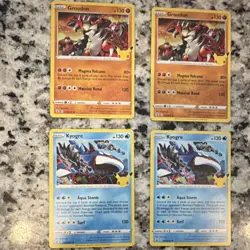 Pokemon TCG 25th Anniversary Groudon Kyogre English Card Lot 4 Cards - Image 1