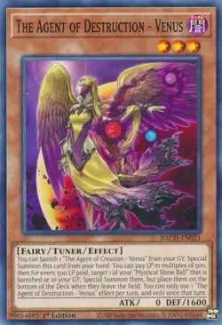 3x Yugioh - The Agent Of Destruction - Venus BACH-EN021 x3 Common - NM - Image 3