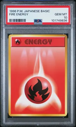 1996 POKEMON BASE SET JAPANESE FIRE ENERGY PSA 10 - Image 1