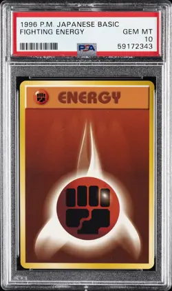 1996 POKEMON JAPANESE BASE SET FIGHTING ENERGY PSA 10 - Image 1