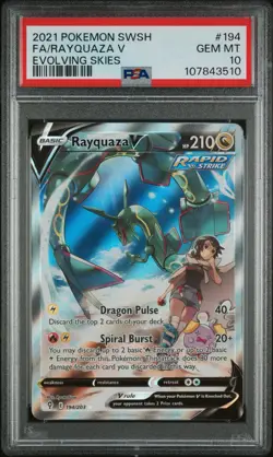 Pokemon TCG Rayquaza V Evolving Skies 194/203 - PSA 10 - Image 1