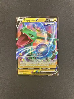 Pokemon TCG Rayquaza V Evolving Skies 110/203 Holo Ultra Rare NM - Image 1