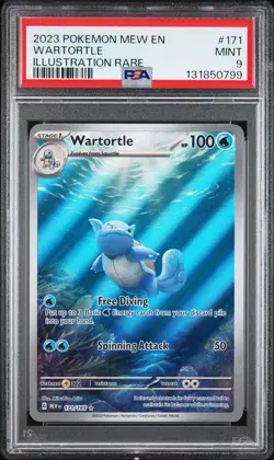 2023 POKEMON MEW EN-151 ILLUSTRATION RARE #171 WARTORTLE PSA 9 - Image 1
