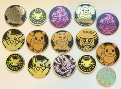 Pokemon TCG Official Coin Lot of 15 - Eevee, Charizard, Pikachu, Lucario, & More - Image 1