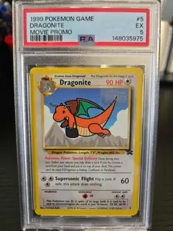 1999 POKEMON GAME DRAGONITE BLACK STAR PROMO #5 PSA 5 EX - Image 1