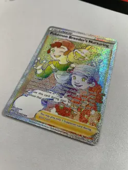 Pokemon Breeder's Nurturing Darkness Ablaze 195/189 Secret Rare Full Art Rainbow - Image 3