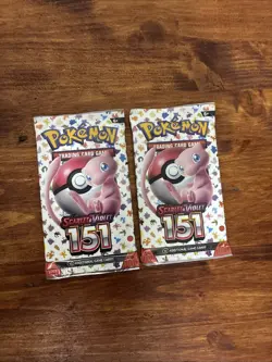 Pokemon Scarlet & Violet 151 Booster Packs Lot of 2 Sealed Mew Art - Image 1